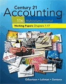 Century 21 accounting. Multicolumn journal. Working papers, chapters 1-17